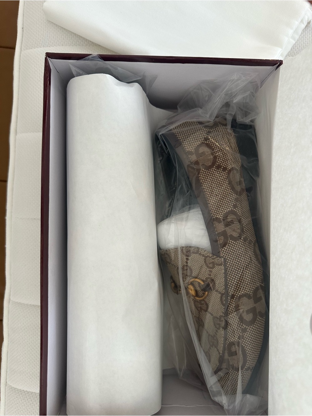 Gucci Beige & Brown GG Canvas Horsebit Loafers - Picture 6 of 8